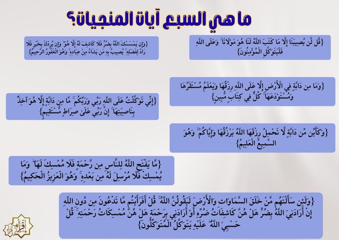 ما هي السبع آيات المنجيات؟ ما هي السبع آيات المنجيات؟